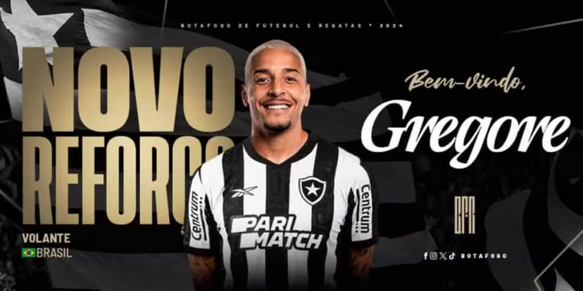 Gregore entrou para o Botafogo em fevereiro de 2024 (Foto: Divulgação) Gregore entrou para o Botafogo em fevereiro de 2024 (Foto: Divulgação)