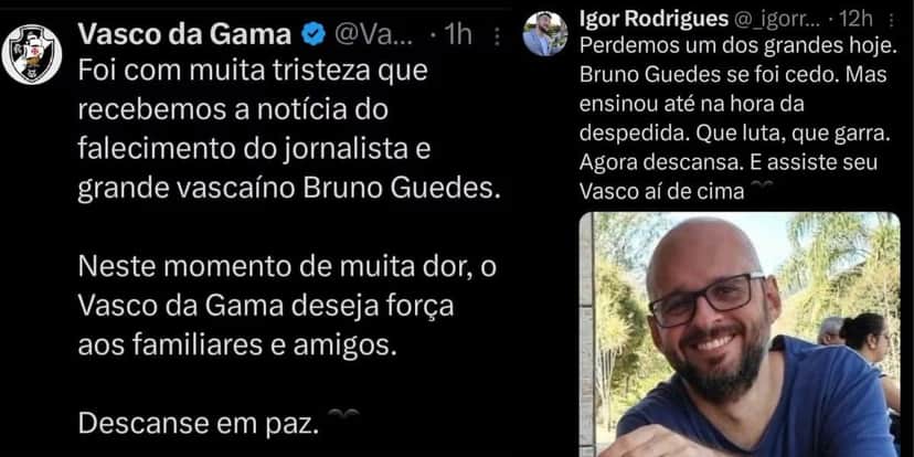 Homenagens do Vasco e também de Igor Rezende (Reprodução: Montagem TV Foco) Homenagens do Vasco e também de Igor Rezende (Reprodução: Montagem TV Foco)
