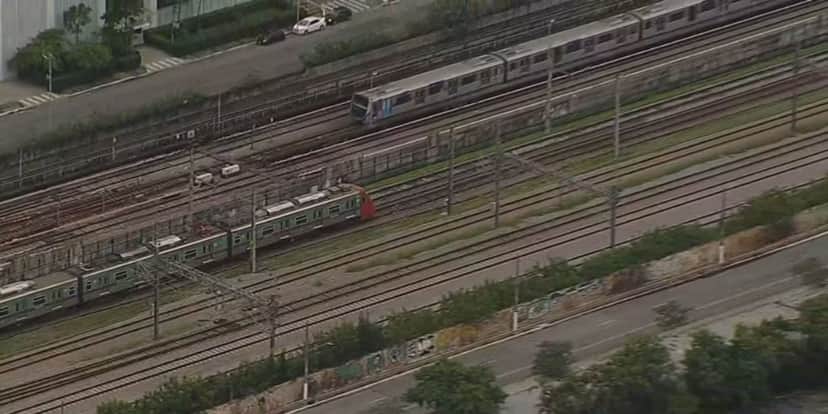 Linha 8 Diamante com circulação parada entre 2 estações (Reprodução: Globo) Linha 8 Diamante com circulação parada entre 2 estações (Reprodução: Globo)