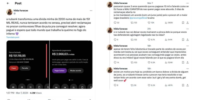 Denúncia de cliente (Reprodução/X) Denúncia de cliente (Reprodução/X)