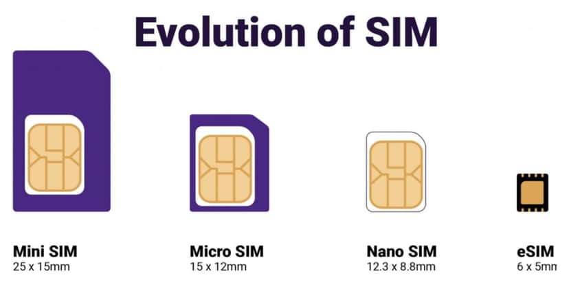 Evolução do SIM (Reprodução/Professor do IPhone) Evolução do SIM (Reprodução/Professor do IPhone)