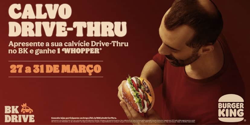 Campanha do Calvo Drive-Thru (Reprodução/BK) Campanha do Calvo Drive-Thru (Reprodução/BK)