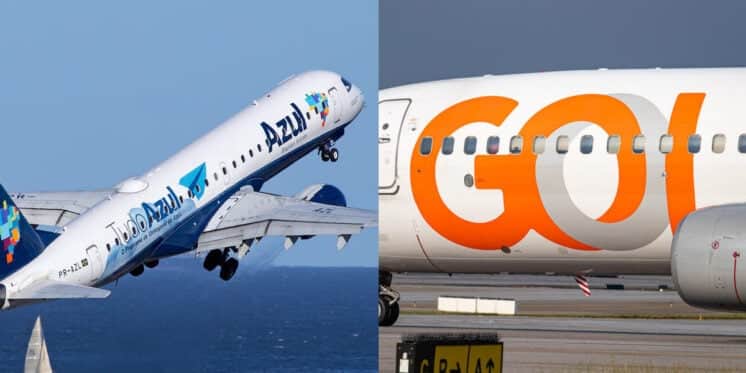 Azul e Gol Linhas Aéreas (Foto: Reprodução - AEROIN) Azul e Gol Linhas Aéreas (Foto: Reprodução - AEROIN)