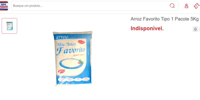 Arroz favorito não está sendo localizado nos mercados (Foto Reprodução/Rede Trotano) Arroz favorito não está sendo localizado nos mercados (Foto Reprodução/Rede Trotano)