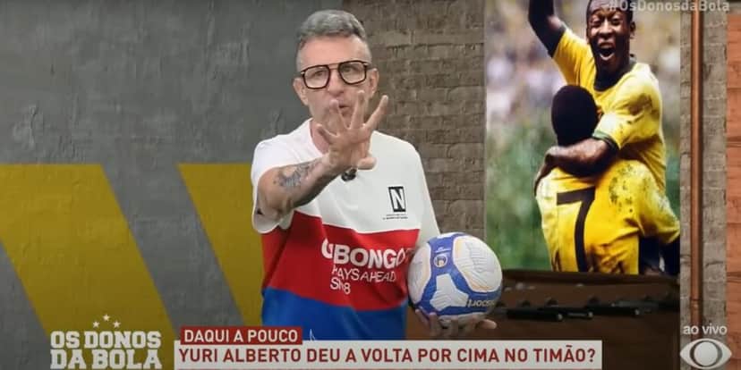 Craque Neto no programa Os Donos da Bola - Foto | Reprodução: Youtube Band Craque Neto no programa Os Donos da Bola - Foto | Reprodução: Youtube Band