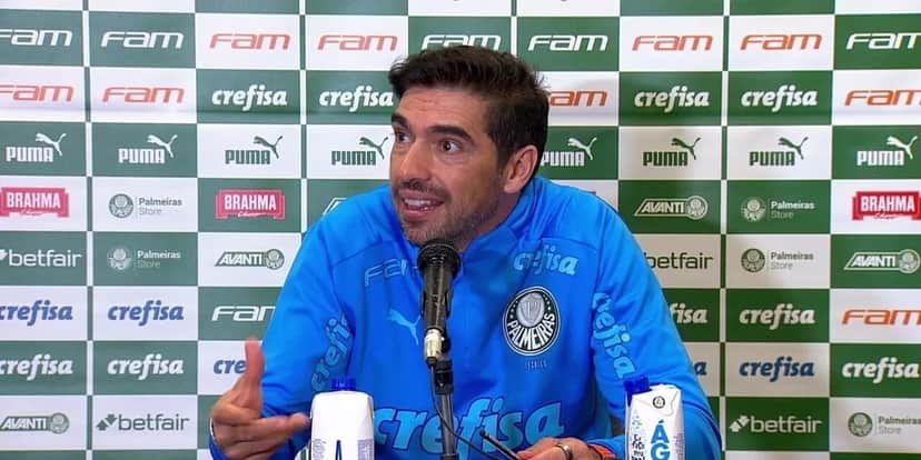 Abel Ferreira na entrevista coletiva - Foto | Reprodução: Internet Abel Ferreira na entrevista coletiva - Foto | Reprodução: Internet