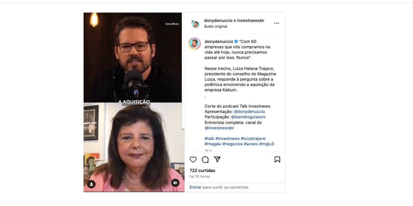 Luiza Helena Trajano, (Foto: Reprodução / Instagram) Luiza Helena Trajano, (Foto: Reprodução / Instagram)