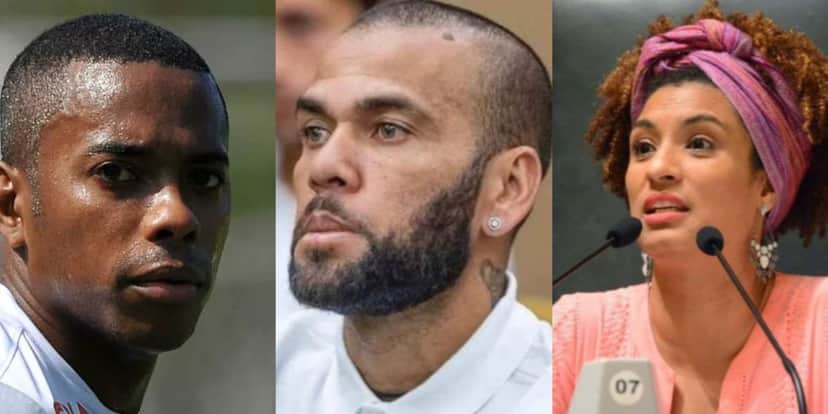 Robinho, Daniel Alves e Marielle Franco - Foto: Montagem Robinho, Daniel Alves e Marielle Franco - Foto: Montagem
