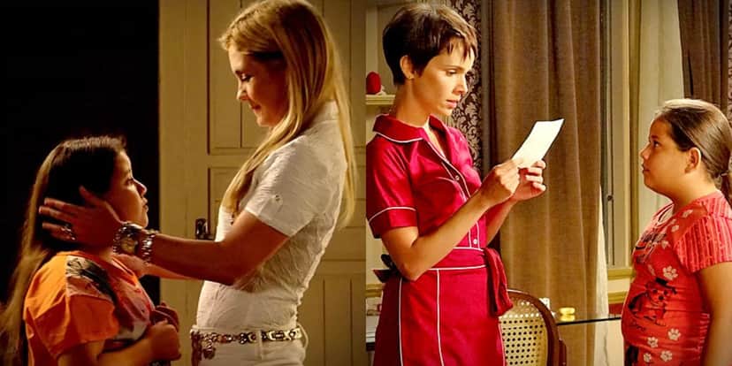 Ágata participando de cenas com Carminha e Nina (Reprodução: Globo) Ágata participando de cenas com Carminha e Nina (Reprodução: Globo)