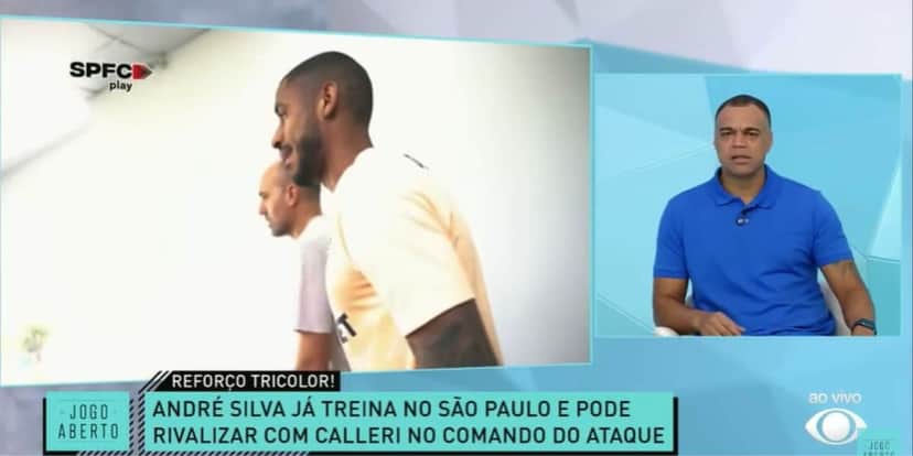 Denílson comenta sobre a chegada de André Silva no São Paulo (Reprodução: Band) Denílson comenta sobre a chegada de André Silva no São Paulo (Reprodução: Band)