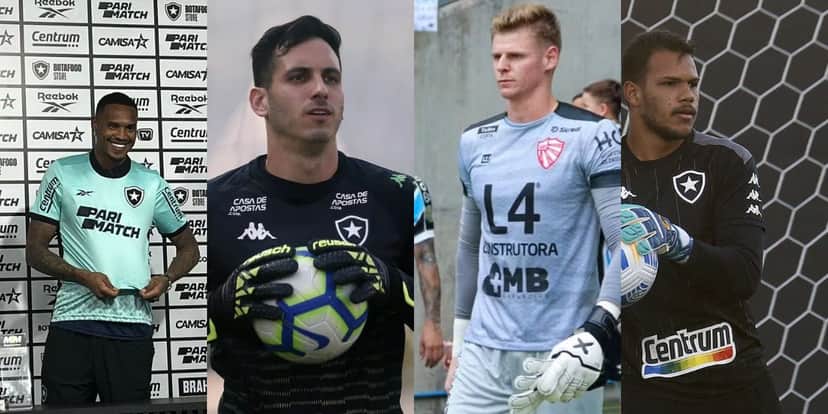 Os 4 goleiros do Botafogo. (Foto: Reprodução | Vitor Silva Botafogo | Globo Esporte) Os 4 goleiros do Botafogo. (Foto: Reprodução | Vitor Silva Botafogo | Globo Esporte)