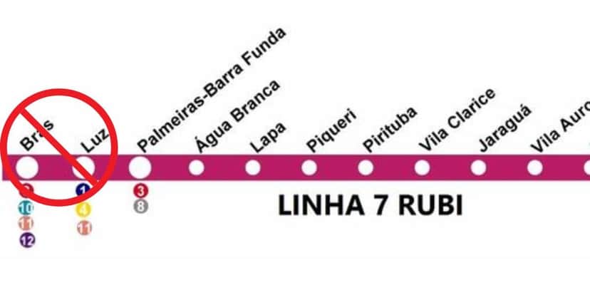 As estações Luz e Brás não farão mais parte da Linha 7-Rubi (Reprodução: Montagem TV Foco) As estações Luz e Brás não farão mais parte da Linha 7-Rubi (Reprodução: Montagem TV Foco)