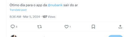 Clientes reclamando do Nubank - Foto App X Clientes reclamando do Nubank - Foto App X