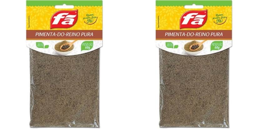 A Pimenta-do-reino preta moída da marca fã teve o lote retirado (Reprodução: Internet) A Pimenta-do-reino preta moída da marca fã teve o lote retirado (Reprodução: Internet)