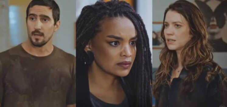 Tom (Renato Góes), Paulina (Lucy Ramos) e Vênus (Nathalia Dill) em Família É Tudo (Foto: Reprodução / Globo) Tom (Renato Góes), Paulina (Lucy Ramos) e Vênus (Nathalia Dill) em Família É Tudo (Foto: Reprodução / Globo)