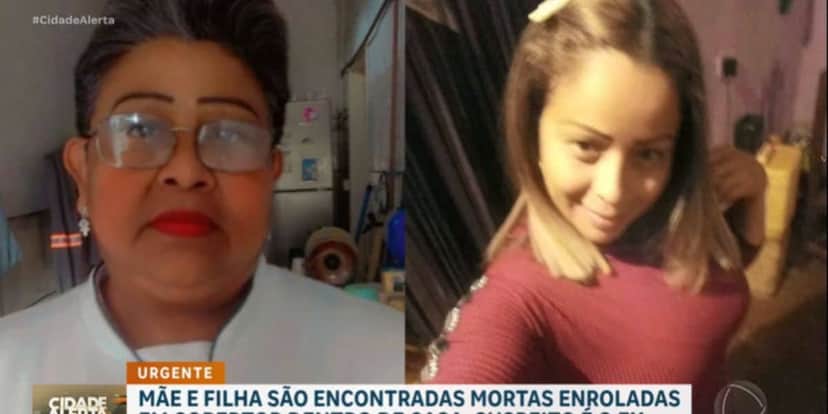 As duas vítimas do crime foram encontradas amarradas no cobertor (Reprodução: Record) As duas vítimas do crime foram encontradas amarradas no cobertor (Reprodução: Record)