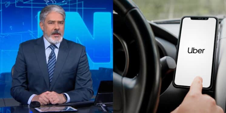 William Bonner expõe no Jornal Nacional notícia que atinge a Uber (Foto: Divulgação) William Bonner expõe no Jornal Nacional notícia que atinge a Uber (Foto: Divulgação)