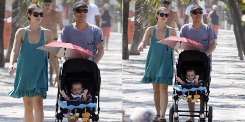 Atriz e André Barros passeando com o filho Antônio (Reprodução/O Fuxico) Atriz e André Barros passeando com o filho Antônio (Reprodução/O Fuxico)