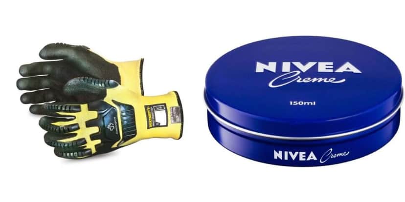 Luvas e creme Nivea (Reprodução/Internet) Luvas e creme Nivea (Reprodução/Internet)