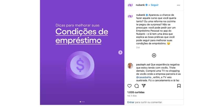 Comunicado Nubank (Foto: Reprodução / Instagram) Comunicado Nubank (Foto: Reprodução / Instagram)