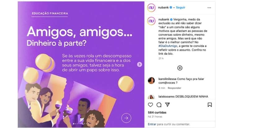 Comunicado Nubank (Foto: Reprodução / Instagram) Comunicado Nubank (Foto: Reprodução / Instagram)