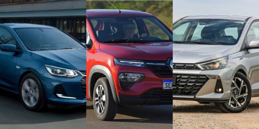 Onix, Kwid e HB20 são 3 queridinhos dos mercados - Foto: Internet Onix, Kwid e HB20 são 3 queridinhos dos mercados - Foto: Internet