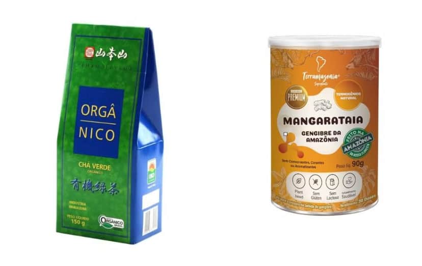Cha verde orgânico, Yamamotoyama e Chá de Gengibre da Amazônia, Mangarataia (Foto: Reprodução / Vogue) Cha verde orgânico, Yamamotoyama e Chá de Gengibre da Amazônia, Mangarataia (Foto: Reprodução / Vogue)
