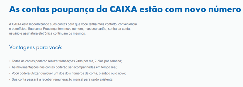 O comunicado da CAIXA aos clientes - Foto: Internet O comunicado da CAIXA aos clientes - Foto: Internet