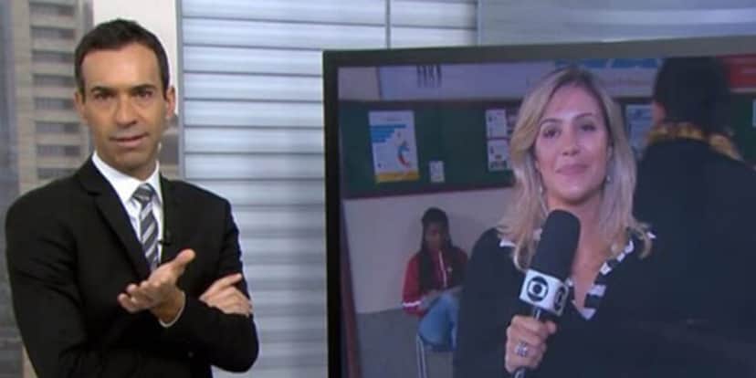 César Tralli e Flávia Freire dividiram a emissora em algumas ocasiões (Reprodução: Globo) César Tralli e Flávia Freire dividiram a emissora em algumas ocasiões (Reprodução: Globo)