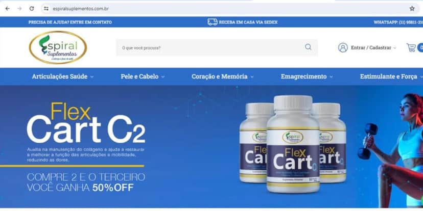 OS produtos alertados são deste site oficial da empresa (Reprodução: Internet) OS produtos alertados são deste site oficial da empresa (Reprodução: Internet)