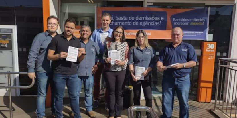 O Sindicato dos Bancários já marcou presença no fechamento de outras unidades do Itaú (Reprodução/Foto: Sindicato dos Bancários) O Sindicato dos Bancários já marcou presença no fechamento de outras unidades do Itaú (Reprodução/Foto: Sindicato dos Bancários)