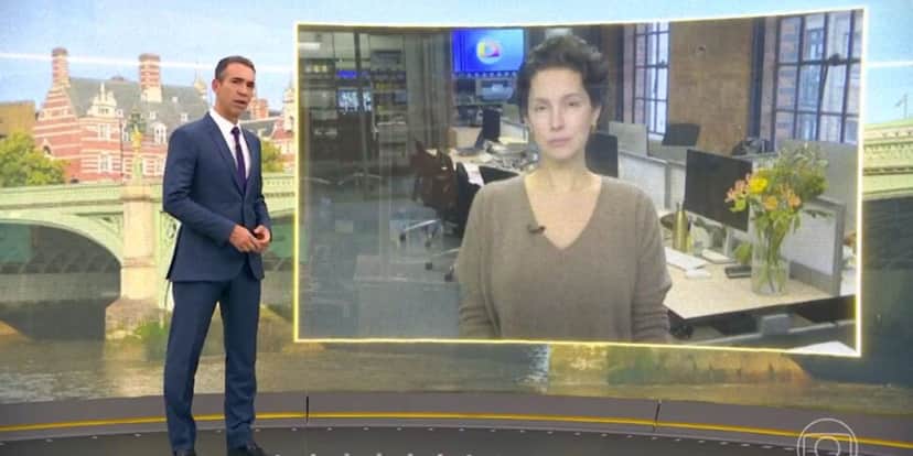 César Tralli e Cecilia Malan trouxe informações sobre a TV Al-Jazeera (Reprodução: Globo) César Tralli e Cecilia Malan trouxe informações sobre a TV Al-Jazeera (Reprodução: Globo)