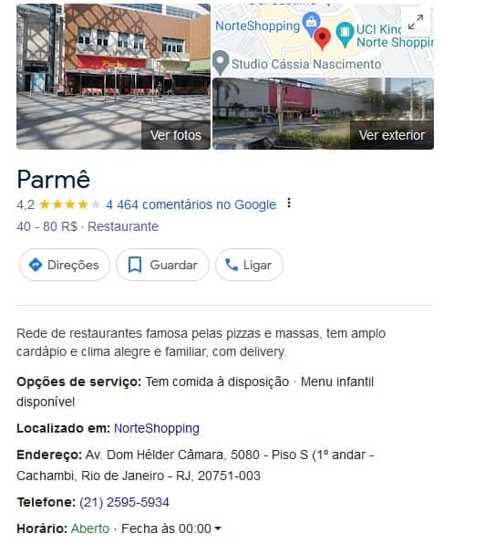 Parmê do Norte Shopping está funcionando normalmente (Foto: Reprodução / Google Maps) Parmê do Norte Shopping está funcionando normalmente (Foto: Reprodução / Google Maps)