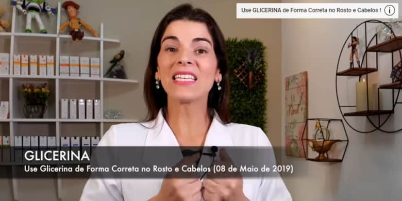 Patrícia Elias revelou os efeitos da glicerina para a pele (Reprodução: Youtube) Patrícia Elias revelou os efeitos da glicerina para a pele (Reprodução: Youtube)