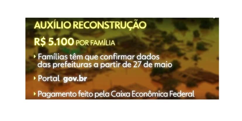 Auxílio Reconstrução (Foto: Reprodução / Globo) Auxílio Reconstrução (Foto: Reprodução / Globo)