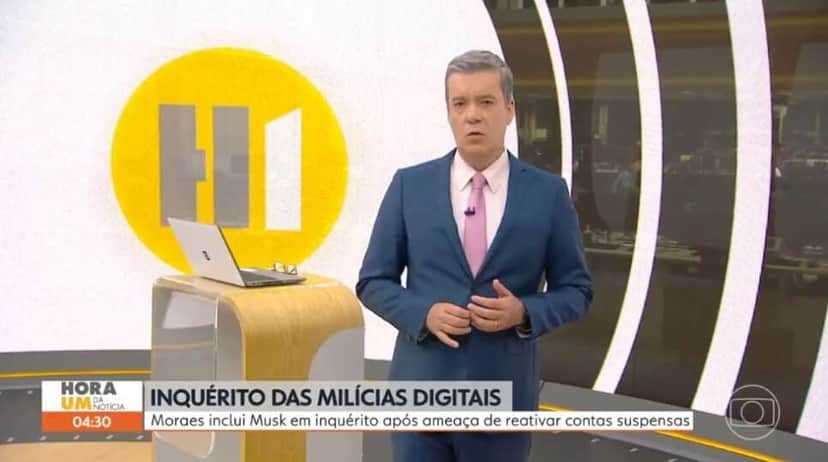 Roberto Kovalick na bancada do Hora 1, da Globo (Foto: Reprodução/ Globoplay) Roberto Kovalick na bancada do Hora 1, da Globo (Foto: Reprodução/ Globoplay)