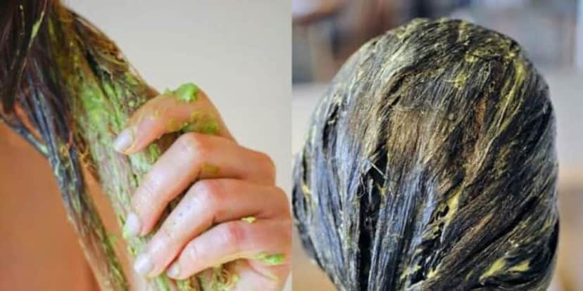 Passe a mistura da raiz até a ponta do cabelo (Reprodução: Internet) Passe a mistura da raiz até a ponta do cabelo (Reprodução: Internet)