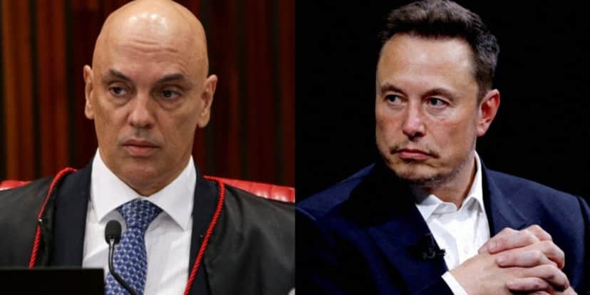 Alexandre de Moraes é atacado por Musk pelas redes sociais (Foto Reprodução/Montagem/Internet) Alexandre de Moraes é atacado por Musk pelas redes sociais (Foto Reprodução/Montagem/Internet)