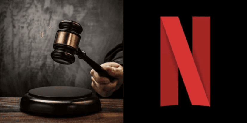 Logo da Netflix e juiz batendo o martelo - foto: TV Foco Logo da Netflix e juiz batendo o martelo - foto: TV Foco