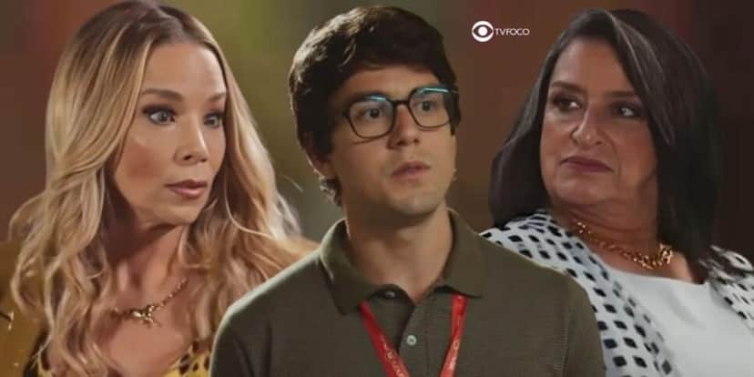 Lizandra, Guto e Leda em cenas de Família é Tudo (Foto: Reprodução / Globo / Montagem TV Foco) Lizandra, Guto e Leda em cenas de Família é Tudo (Foto: Reprodução / Globo / Montagem TV Foco)