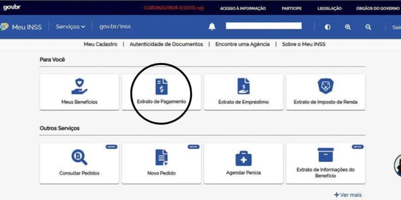 Vá em Extrato de Pagamento para saber o valor que receberá (Reprodução: Internet) Vá em Extrato de Pagamento para saber o valor que receberá (Reprodução: Internet)