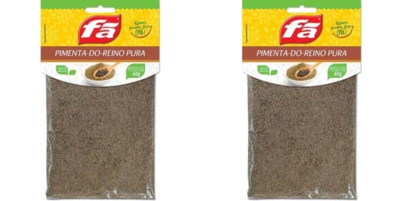 Pimenta-do-reino preta moída pura marca Fã - (Foto: Reprodução / Internet)