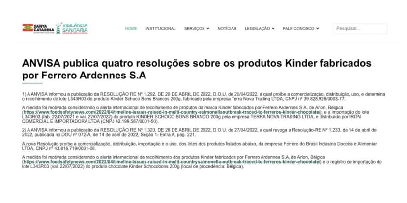 Medida Anvisa (Foto: Reprodução / site oficial) Medida Anvisa (Foto: Reprodução / site oficial)