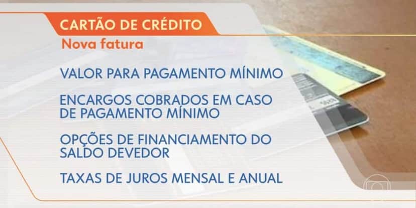 Nova fatura cartão de crédito (Foto: Reprodução / Globo) Nova fatura cartão de crédito (Foto: Reprodução / Globo)