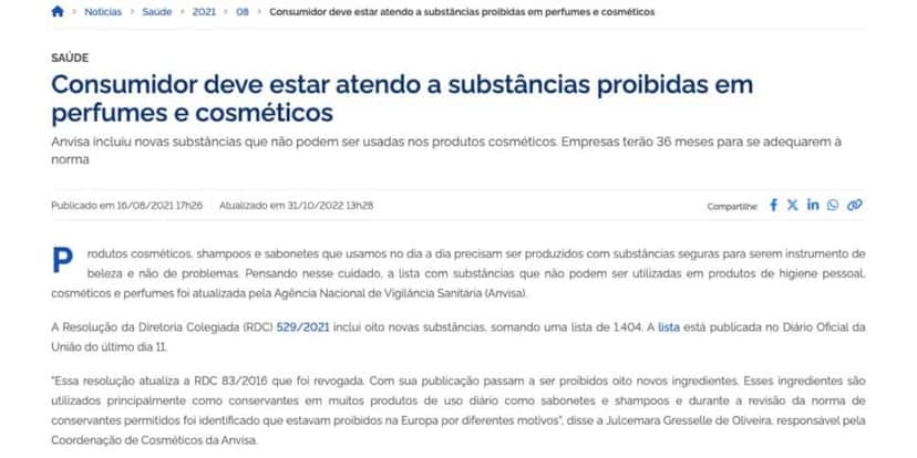 Resolução da vigilância sanitária (Reprodução/Gov) Resolução da vigilância sanitária (Reprodução/Gov)