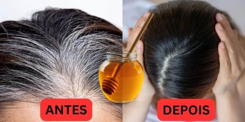 Tinta natural com mel acaba com o cabelo branco (Reprodução/Montagem/Canva) Tinta natural com mel acaba com o cabelo branco (Reprodução/Montagem/Canva)