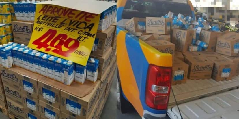 O supermercado teve quase 2 mil litros de leites apreendidos (Reprodução: Vigilância Sanitária de Maceió) O supermercado teve quase 2 mil litros de leites apreendidos (Reprodução: Vigilância Sanitária de Maceió)