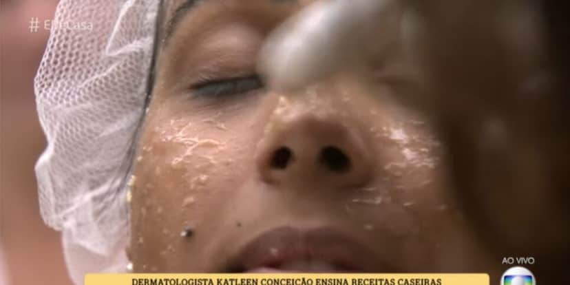 Máscara com mel e amêndoas para aplicar no rosto inteiro (Reprodução: Globo) Máscara com mel e amêndoas para aplicar no rosto inteiro (Reprodução: Globo)
