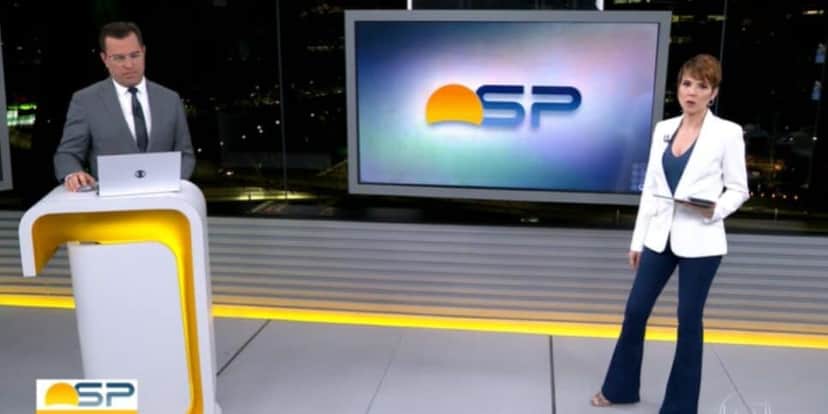 Rodrigo Bocardi tinha a companhia de Glória Vanique durante o Bom Dia SP(Reprodução: Globo) Rodrigo Bocardi tinha a companhia de Glória Vanique durante o Bom Dia SP(Reprodução: Globo)