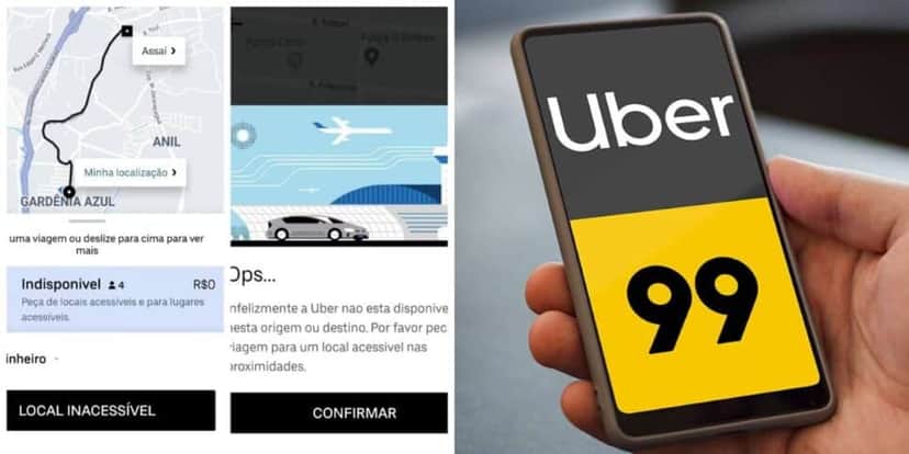Mensagem no app caso escolha viagem para a região (Reprodução: Montagem TV Foco) Mensagem no app caso escolha viagem para a região (Reprodução: Montagem TV Foco)